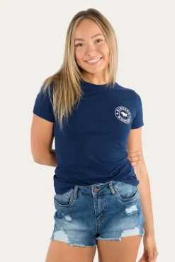 Signature Bull Womens Classic Fit T-Shirt - Navy/White