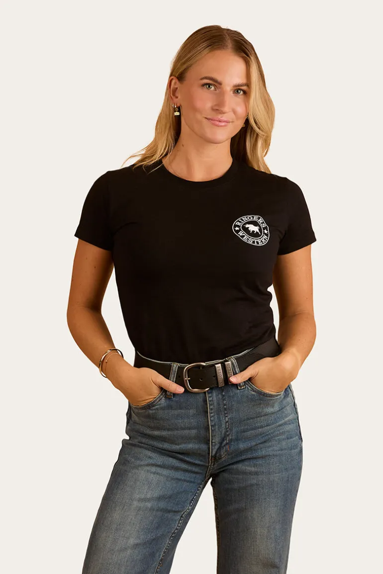 Signature Bull Womens Classic Fit T-Shirt - Black/White