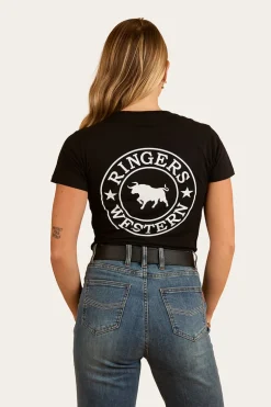 Signature Bull Womens Classic Fit T-Shirt - Black/White