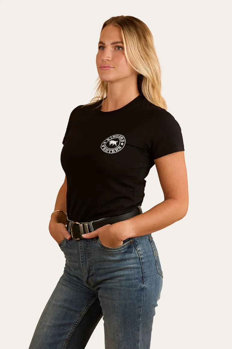 Signature Bull Womens Classic Fit T-Shirt - Black/White