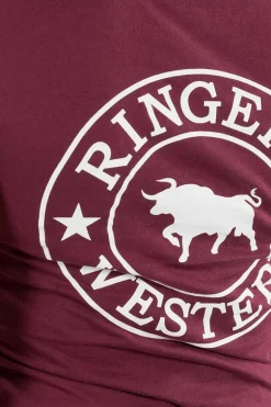 Signature Bull Womens Classic Fit T-Shirt - Burgundy/White