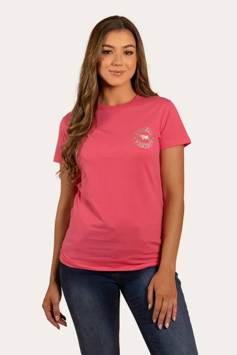 Signature Bull Womens Classic Fit T-Shirt - Melon/Silver