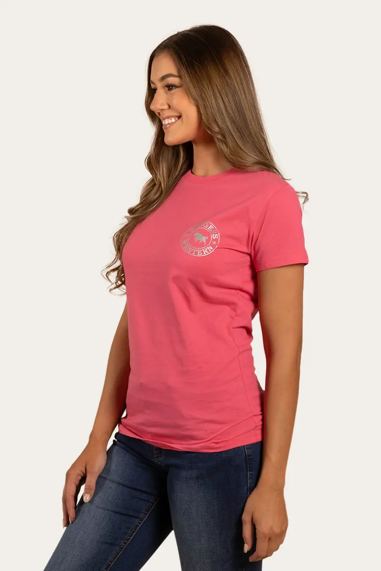 Signature Bull Womens Classic Fit T-Shirt - Melon/Silver