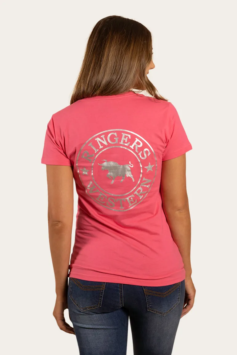 Signature Bull Womens Classic Fit T-Shirt - Melon/Silver