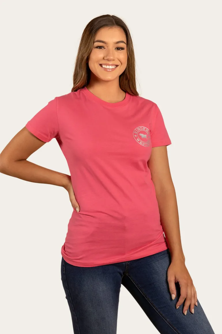 Signature Bull Womens Classic Fit T-Shirt - Melon/Silver