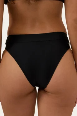 Signature Bull Womens High Waist Bikini Bottom - Black