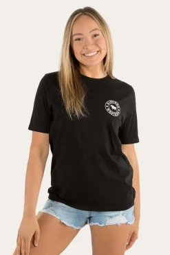Signature Bull Womens Loose Fit T-Shirt - Black/White