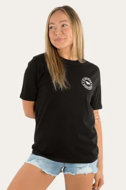 Signature Bull Womens Loose Fit T-Shirt - Black/White