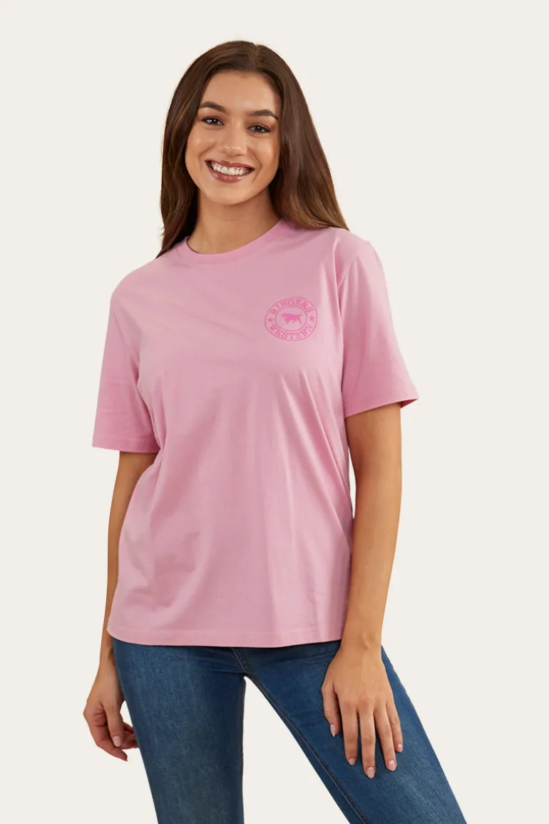 Signature Bull Womens Loose Fit T-Shirt - Pastel Pink/Candy