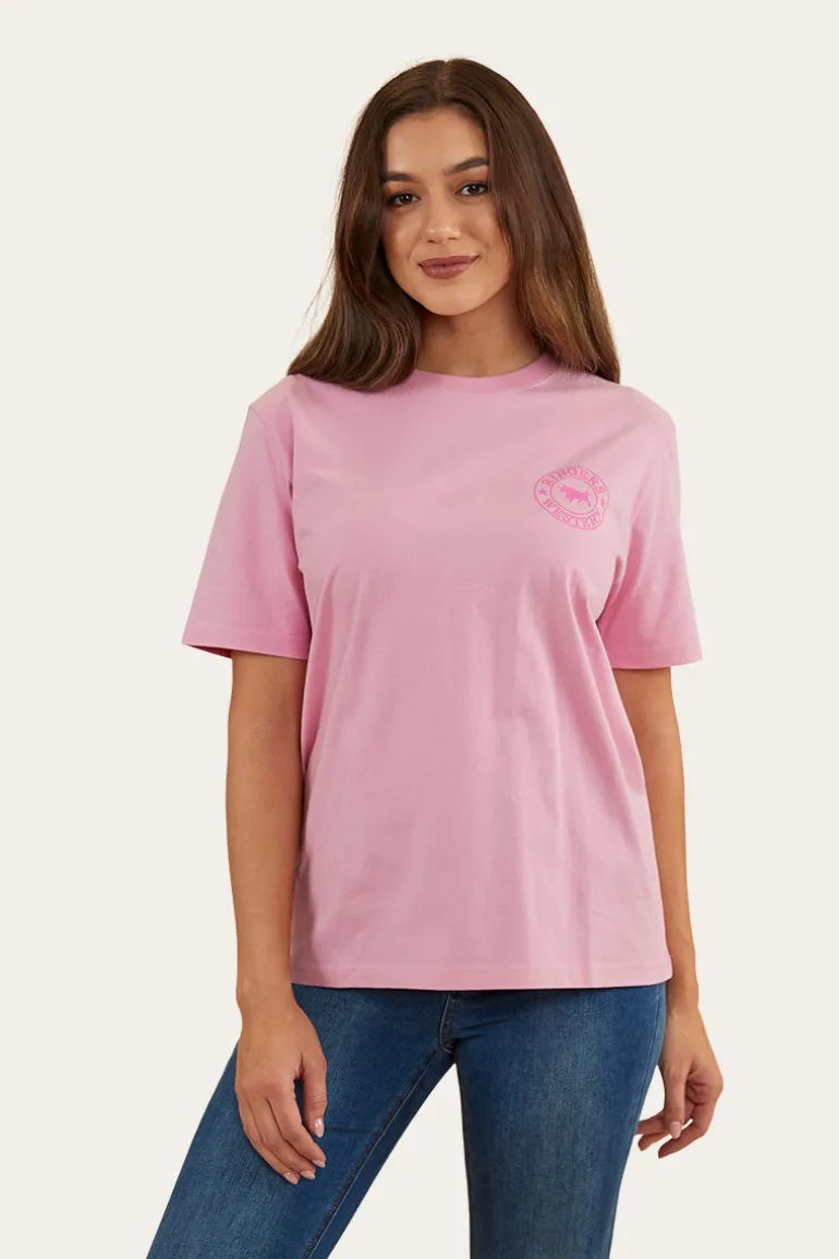 Signature Bull Womens Loose Fit T-Shirt - Pastel Pink/Candy