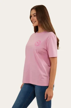Signature Bull Womens Loose Fit T-Shirt - Pastel Pink/Candy