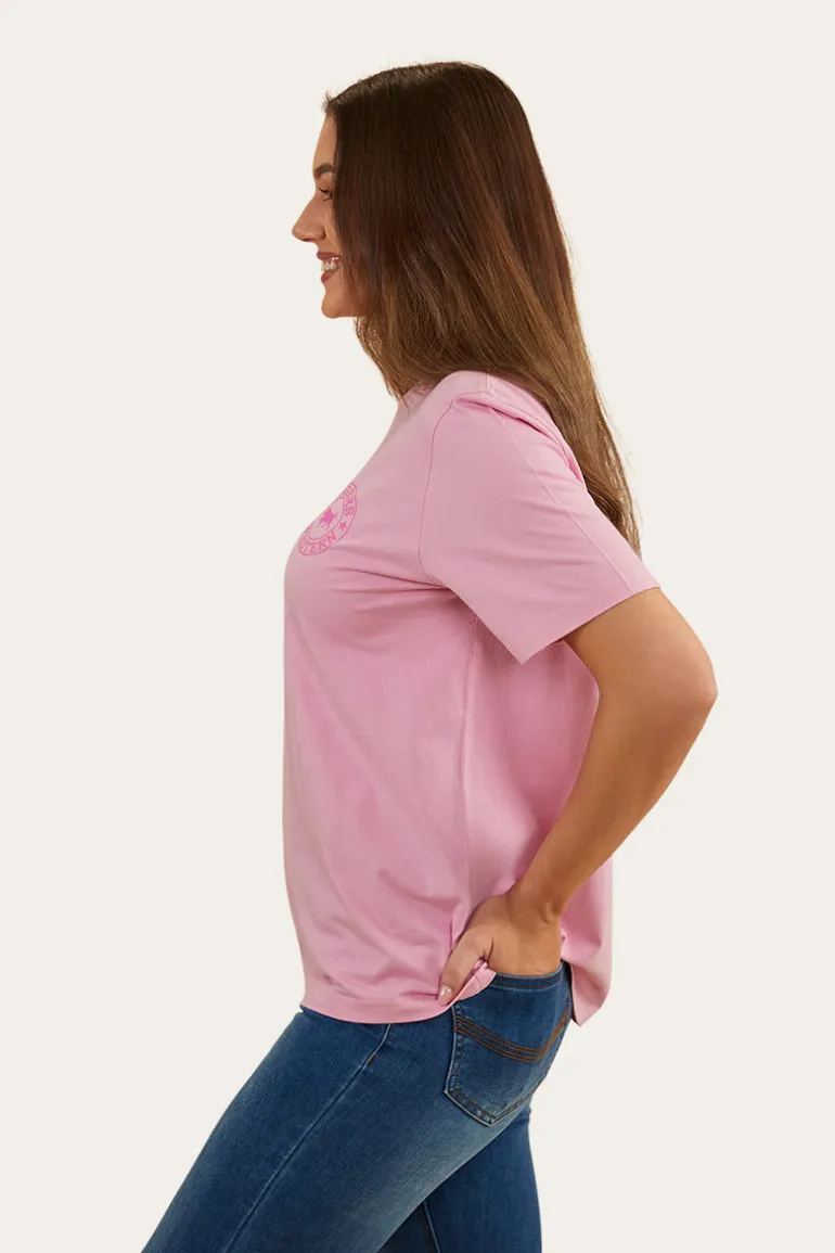 Signature Bull Womens Loose Fit T-Shirt - Pastel Pink/Candy