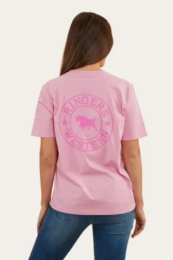 Signature Bull Womens Loose Fit T-Shirt - Pastel Pink/Candy