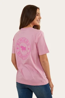 Signature Bull Womens Loose Fit T-Shirt - Pastel Pink/Candy