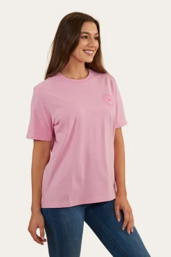 Signature Bull Womens Loose Fit T-Shirt - Pastel Pink/Candy
