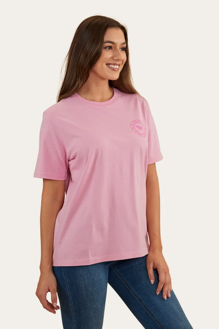 Signature Bull Womens Loose Fit T-Shirt - Pastel Pink/Candy