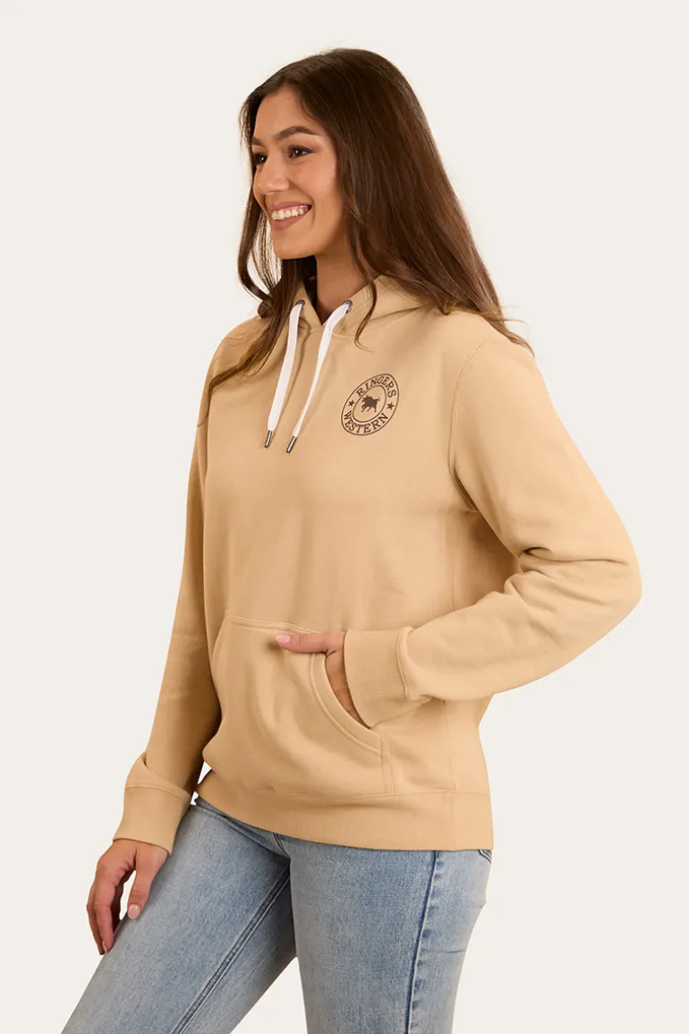Signature Bull Womens Pullover Hoodie - Dark Sand / Chocolate
