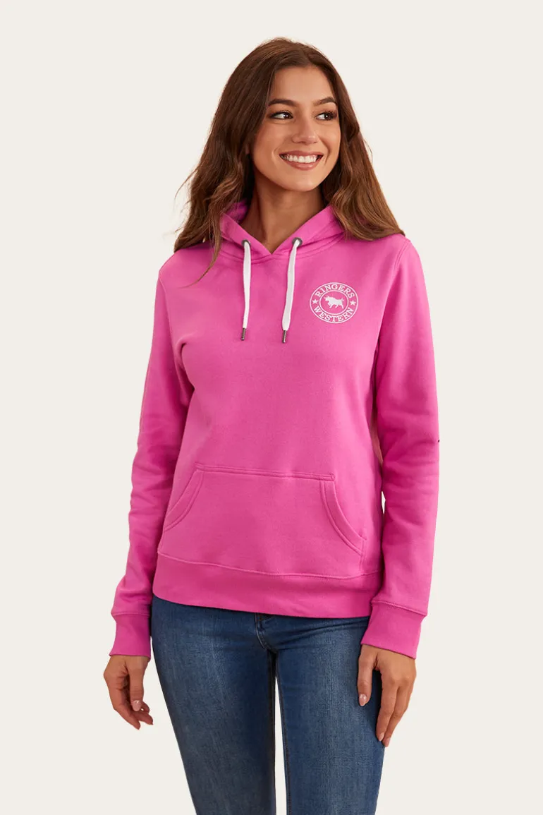 Signature Bull Womens Pullover Hoodie - Candy/White