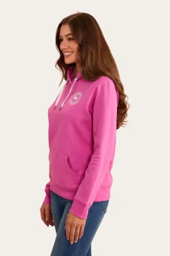 Signature Bull Womens Pullover Hoodie - Candy/White