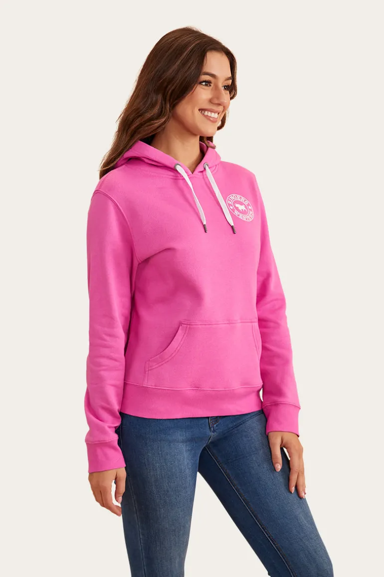 Signature Bull Womens Pullover Hoodie - Candy/White