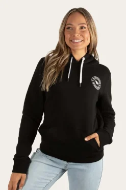 Signature Bull Womens Pullover Hoodie - Black/White