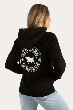 Signature Bull Womens Pullover Hoodie - Black/White