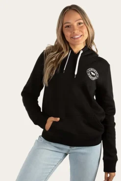 Signature Bull Womens Pullover Hoodie - Black/White