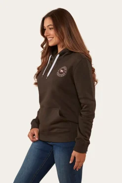 Signature Bull Womens Pullover Hoodie - Charcoal/Rosey