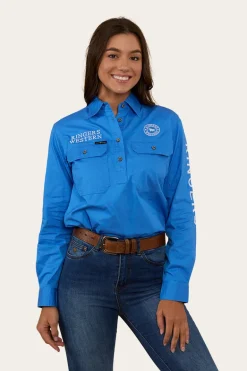 Signature Jillaroo Womens Half Button Work Shirt - Blue