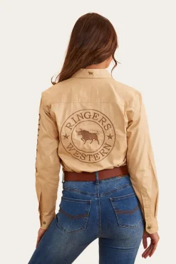 Signature Jillaroo Womens Full Button Work Shirt - Dark Sand/Clay