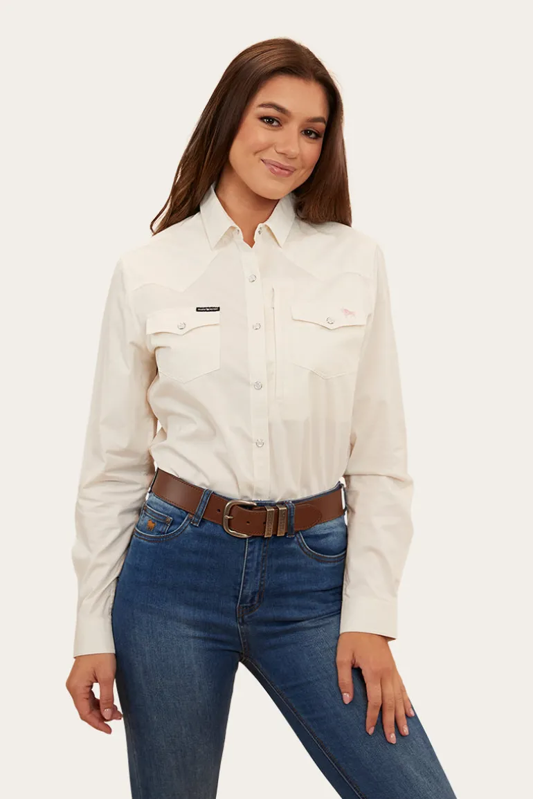 Silverlake Womens Western Shirt - Off White
