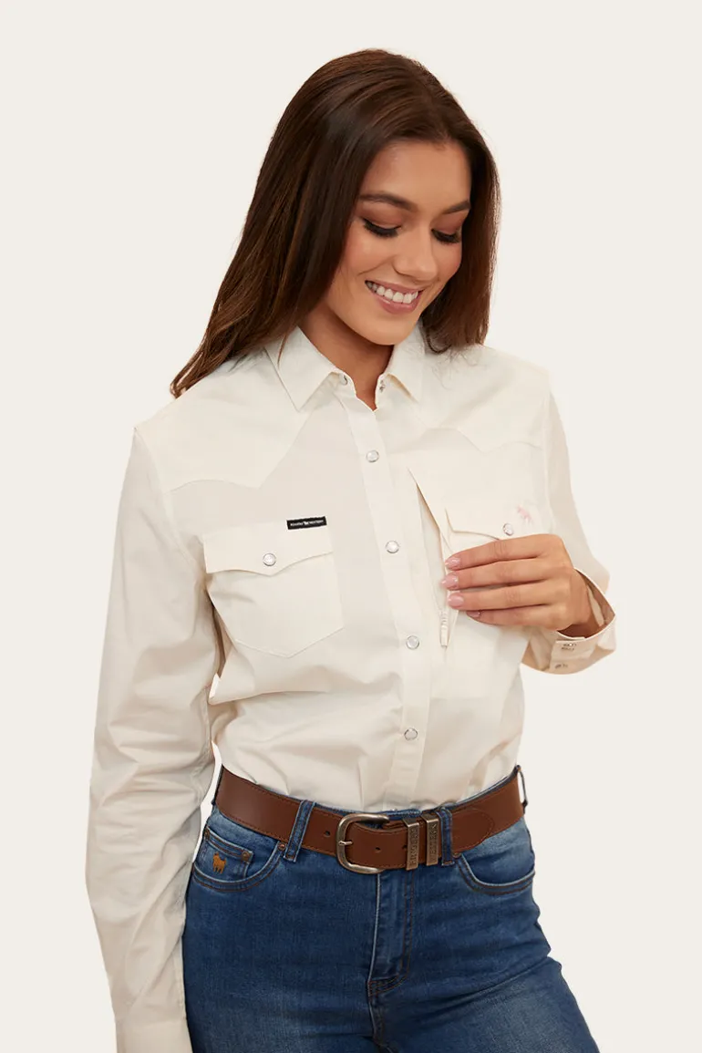 Silverlake Womens Western Shirt - Off White