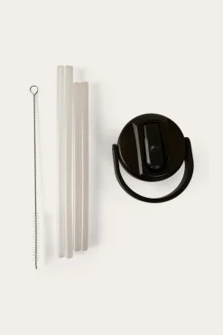 Sippy Lid with Straw - Black