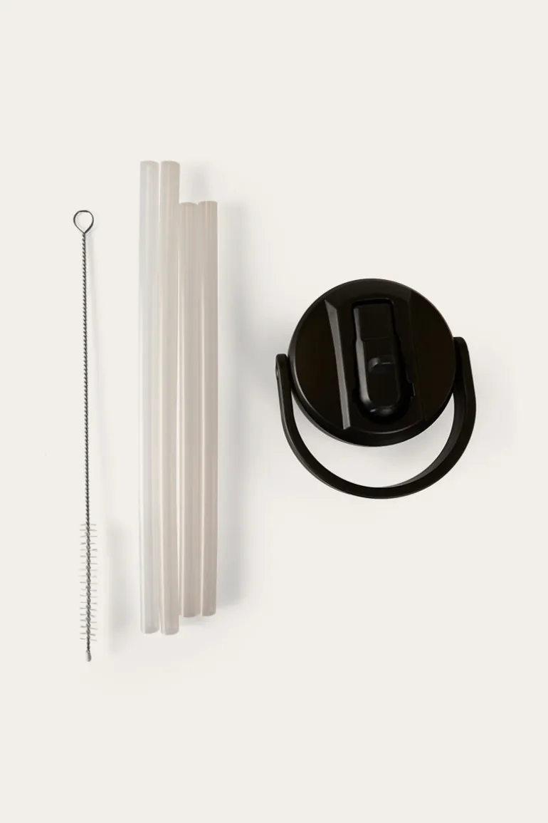 Sippy Lid with Straw - Black