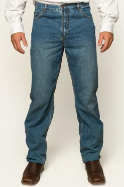 Station Hill Mens Relaxed Fit Jean - Mid Wash Blue