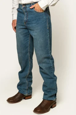 Station Hill Mens Relaxed Fit Jean - Mid Wash Blue