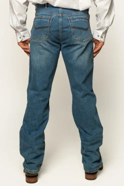 Station Hill Mens Relaxed Fit Jean - Mid Wash Blue