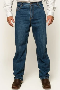 Station Hill Mens Relaxed Fit Jean - Dark Wash Blue