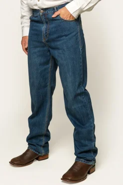 Station Hill Mens Relaxed Fit Jean - Dark Wash Blue