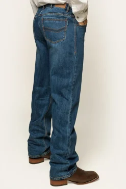 Station Hill Mens Relaxed Fit Jean - Dark Wash Blue