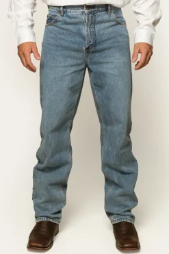 Station Hill Mens Relaxed Fit Jean - Light Wash Blue