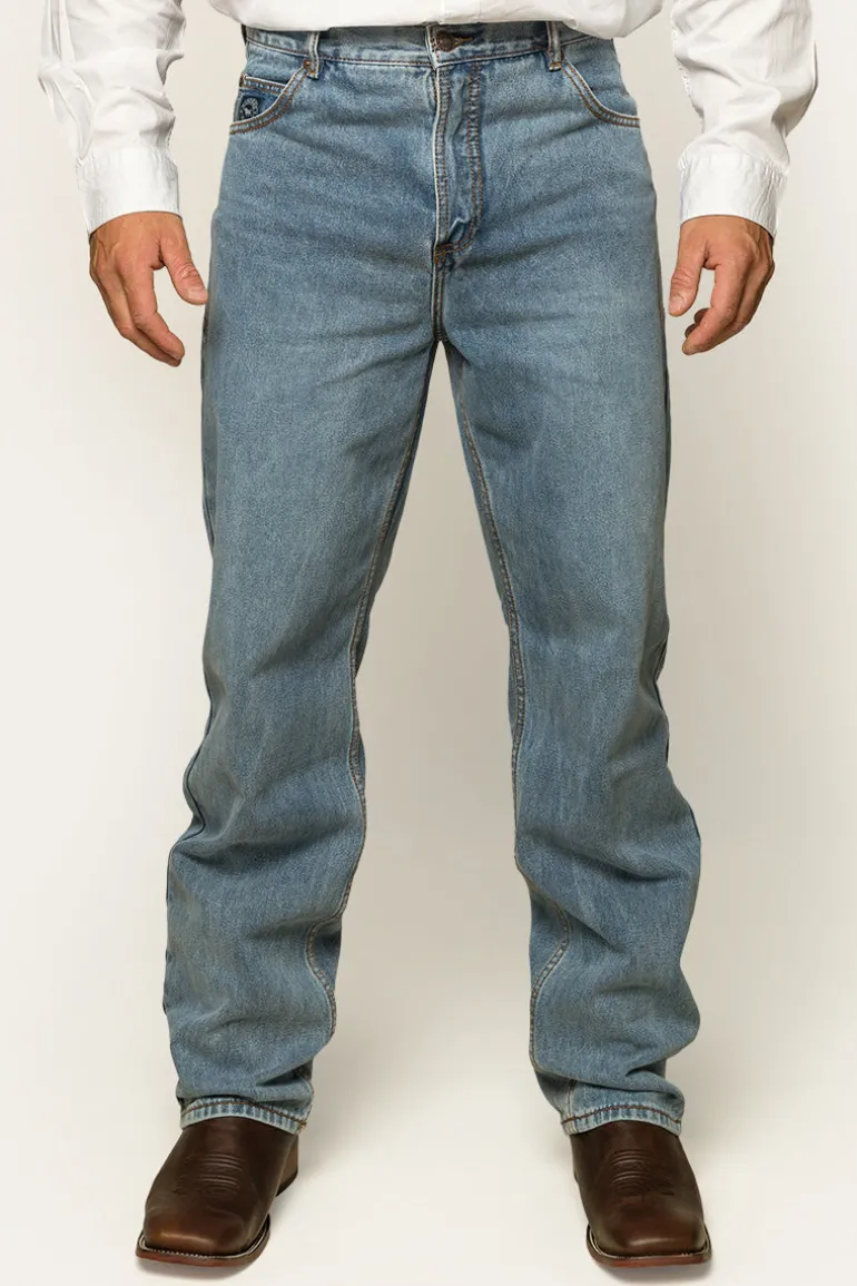 Station Hill Mens Relaxed Fit Jean - Light Wash Blue