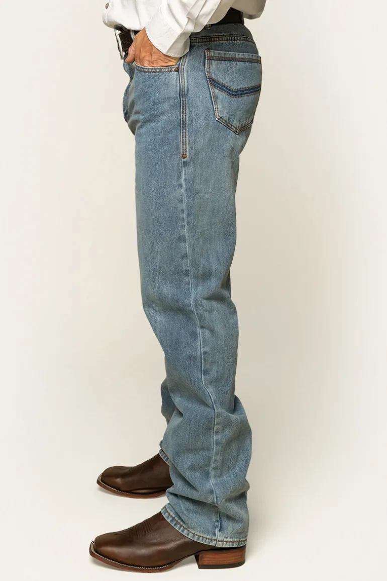 Station Hill Mens Relaxed Fit Jean - Light Wash Blue