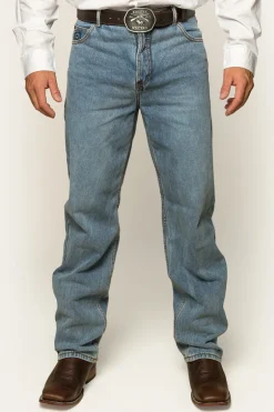 Station Hill Mens Relaxed Fit Jean - Light Wash Blue