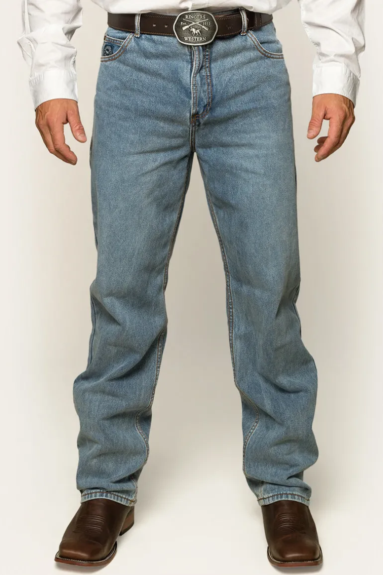 Station Hill Mens Relaxed Fit Jean - Light Wash Blue