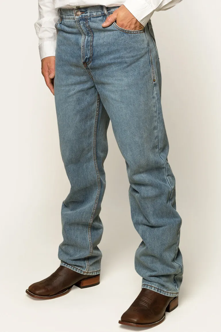 Station Hill Mens Relaxed Fit Jean - Light Wash Blue