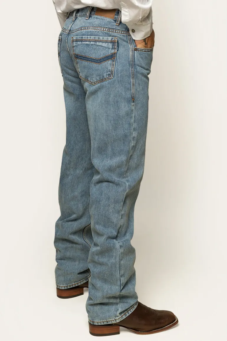 Station Hill Mens Relaxed Fit Jean - Light Wash Blue