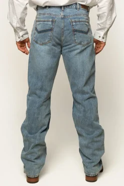Station Hill Mens Relaxed Fit Jean - Light Wash Blue
