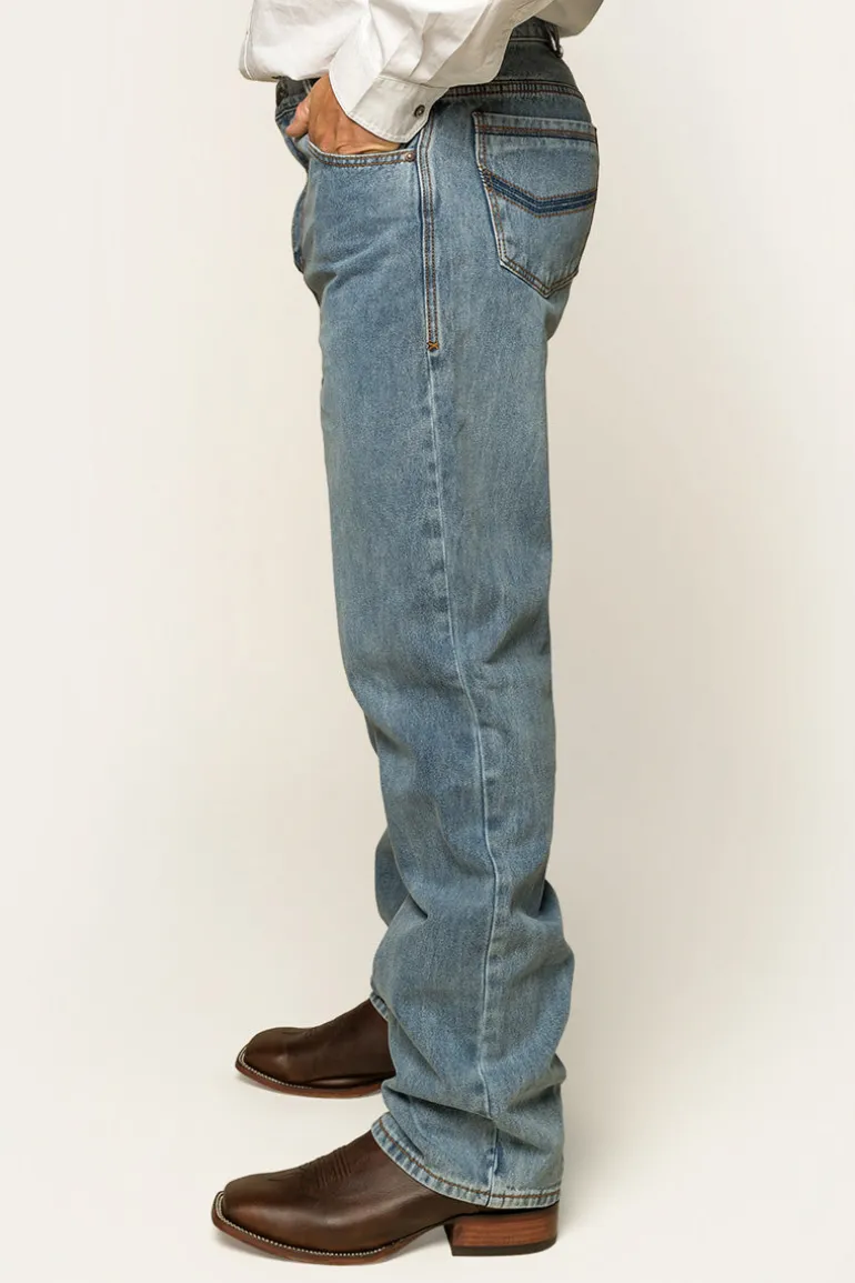Station Hill Mens Relaxed Fit Jean - Light Wash Blue