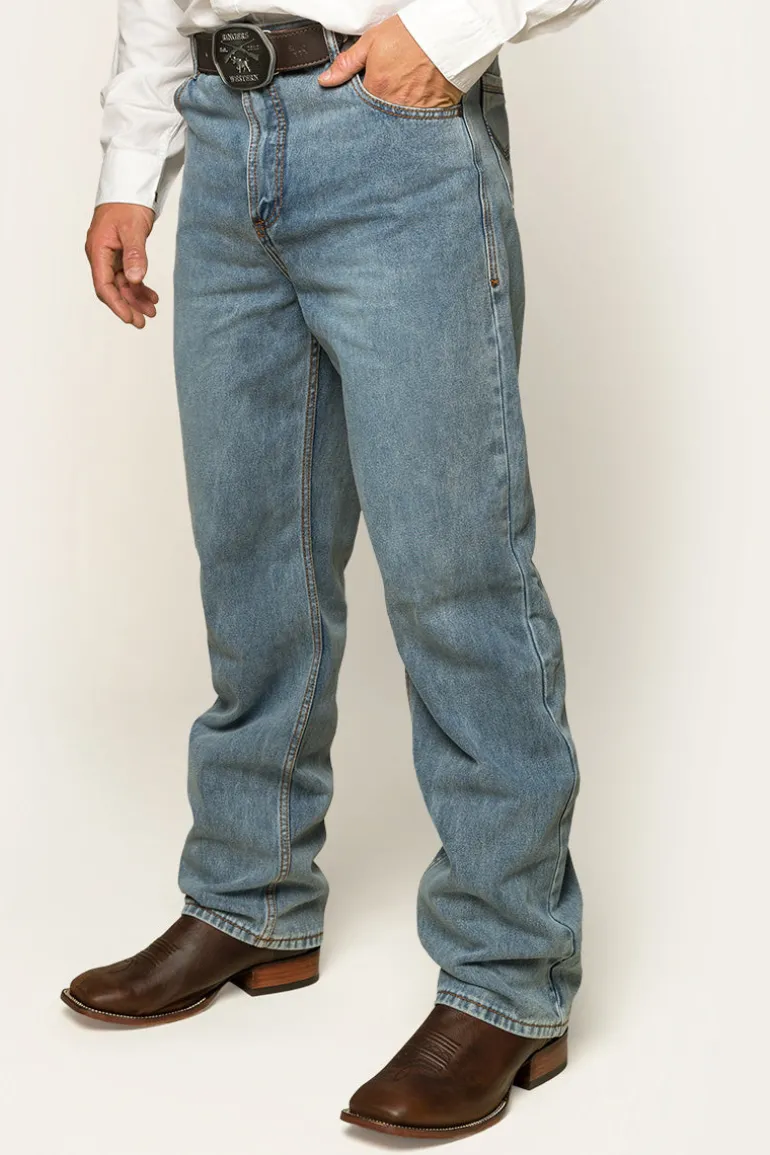 Station Hill Mens Relaxed Fit Jean - Light Wash Blue